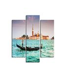 Homemania Wandfoto, Venezia, 3 stuks, steden en landschappen per woonkamer, slaapkamer, meerkleurig, 57 x 0,3 x 60 cm, HM203MDF258, MDF