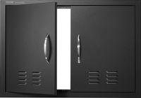 VEVOR Grilltoegangsdeur, 762 x 533 x 46 mm, Dubbele Buitenkeukendeur, Verzonken Gemonteerde Koude Plaatdeur, Verticale Wanddeur met Handgrepen en Ventilatiesleuven, voor Grilleiland, Grillstation Etc.