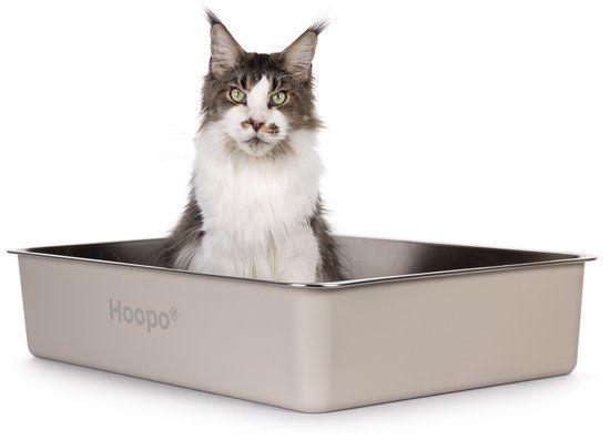 Hoopo Pool XXL Kattenbak - RVS - 70x50x15cm
