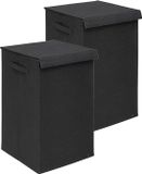5Five Eureka panier à linge - 2x - 74 litres - noir