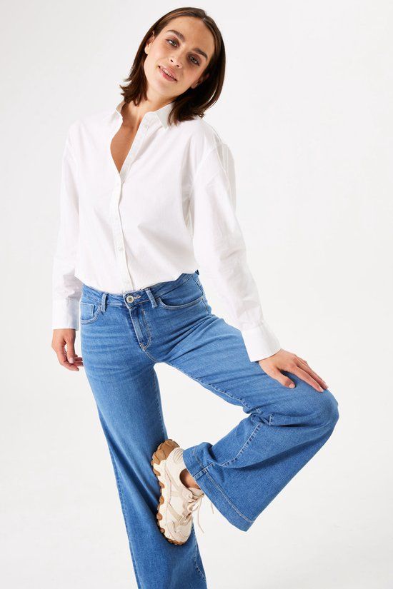 Garcia Celia Wide Dames Wide Fit Jeans Blauw