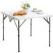 HollyHOME Klaptafel Campingtafel Keuken Tafel 87cm, Picknicktafel Vierkant Tafel met Handvat voor Tuin Barbecue Feest, Buiten & Binnen