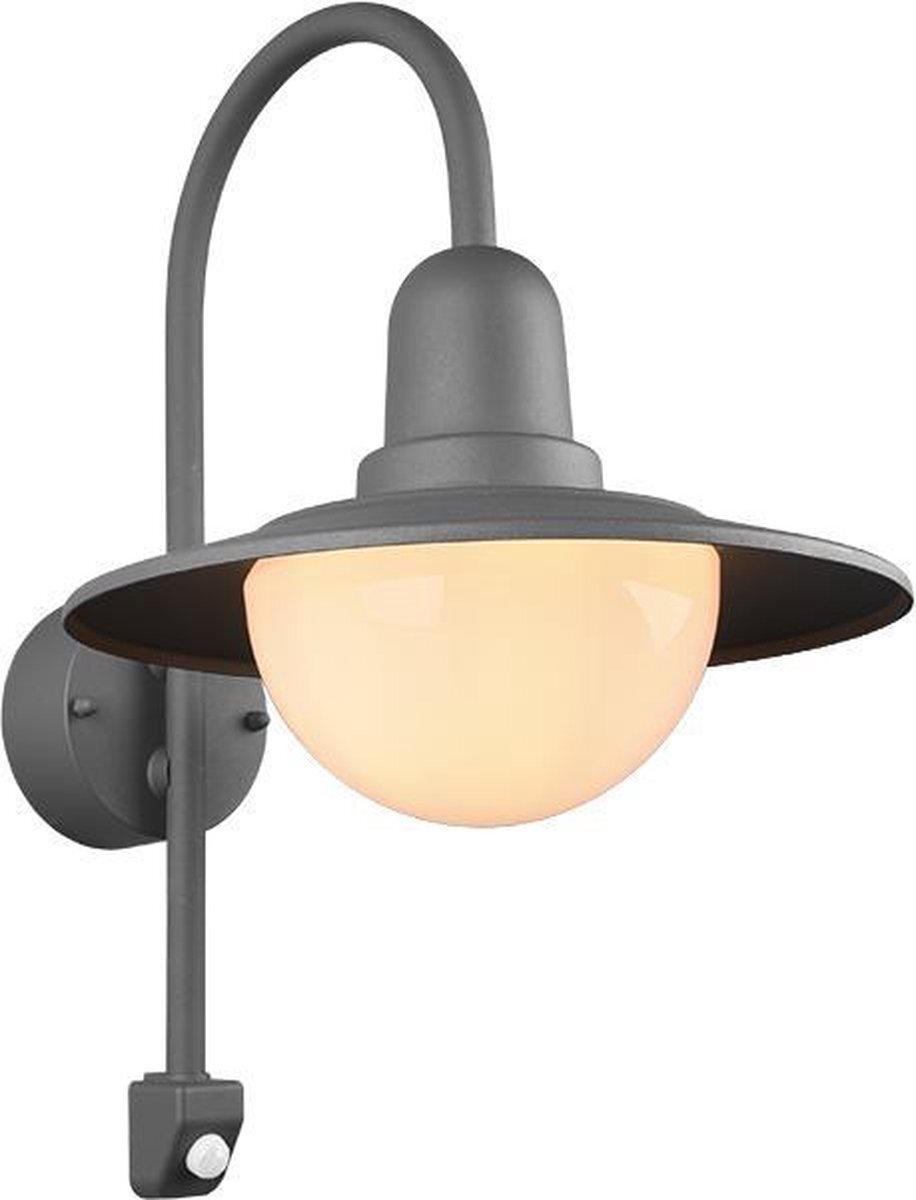 TRIO LEUCHTEN Trio Wandlamp Norman Bewegingssensor IP44 | Antraciet