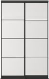 Vente-unique Schuifdeuren voor kast in staal - Zwart en gehard matglas - H250 x B130 cm - ATERMA
