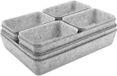 Sans marque 10 pièces organisateur de tiroir en feutre - système de rangement empilable - gris clair