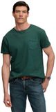 Superdry Classic Cotton Linen Pocket T-shirt Heren - S - Emerald Green