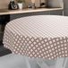 ANRO Afwasbaar tafelzeil, tuintafelkleed, voor binnen en buiten, rond, met snijrand, geruit, beige, 140 cm