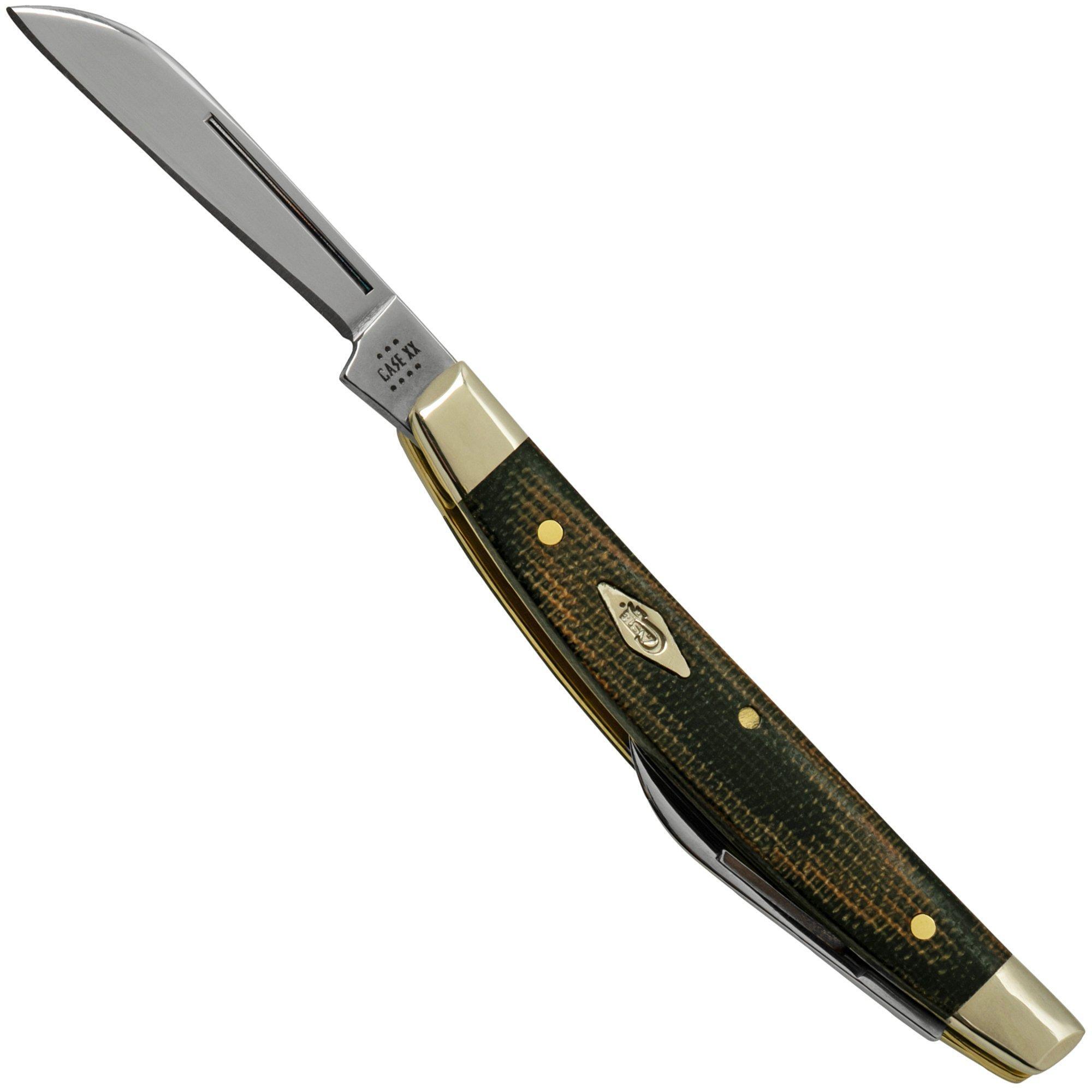 Case Knives Case Small Congress 23477 Green and Black Micarta, zakmes