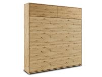 CONCEPTION PRO Lit mural escamotable 160x200 cm chêne artisan (horizontal) avec surmeuble