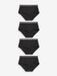 Next - Dames - Set van 4 katoenen midislips met logo - Zwart