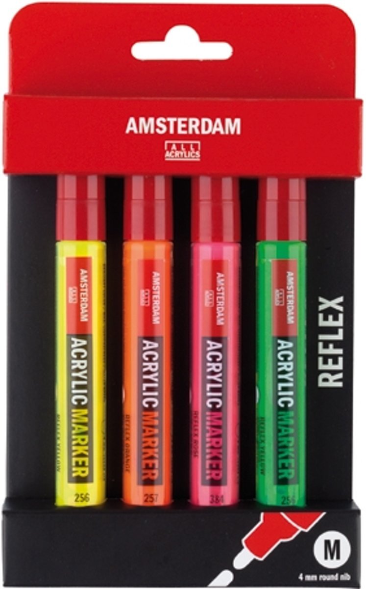 Amsterdam acrylmarker 4 stuks 4mm - reflex