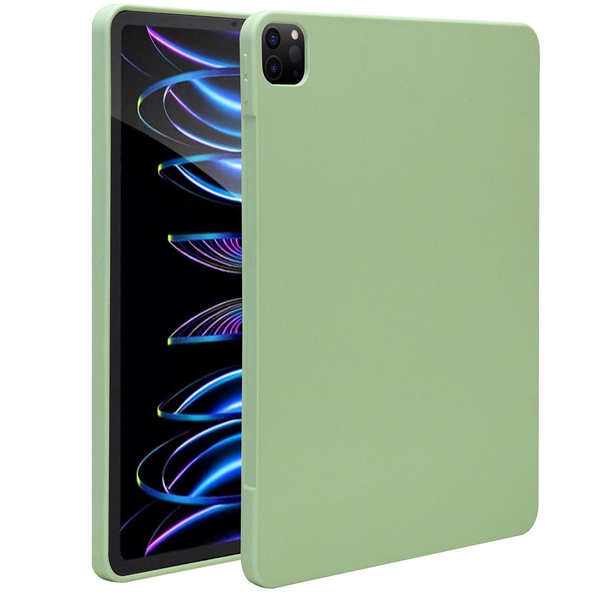Accezz Liquid Silicone Backcover met penhouder voor iPad Pro 12.9 (2020-2022) - Lichtgroen