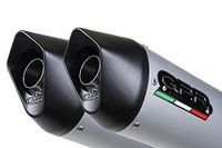 GPR-merk GPR Stille Uitlaat Compatibel met Yama Xjr 1300 1999/06 Dubbele Geluiddemper Goedgekeurd met Furore Aluminium Conextion Buis, Zilver