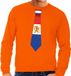 Bellatio Decorations Shoppartners Bv Oranje Holland stropdas sweater / trui heren - Oranje Koningsdag/ supporter kleding S