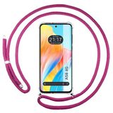 Tumundosmartphone Transparante beschermhoes voor Oppo A58 4G, met koord, fuchsia