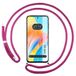 Tumundosmartphone Transparante beschermhoes voor Oppo A58 4G, met koord, fuchsia
