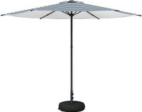 vidaXL Tuinparasol met voet Rechthoekig 3 x 3 m Polyester Blauw en wit