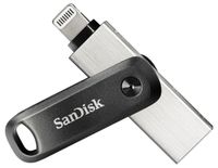 SanDisk iXpand Flash Drive Go - 64GB - USB Type-A / Lightning - Black/Silver