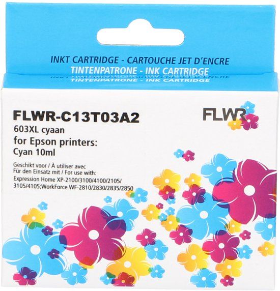 FLWR - 603XL Cyaan Inktcartridge - Geschikt voor Epson