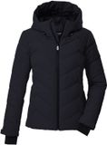 killtec Ski-jas/gewatteerde jas/functionele jas in donslook met capuchon en sneeuwvanger KSW 31 WMN SKI QLTD JCKT, zwart blauw, 44, 43417-000