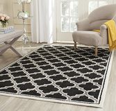Safavieh Trellis Indoor/Outdoor Geweven Vloerkleed, Amherst Collectie, AMT412, in Antraciet & Ivoor, 152 X 244 cm