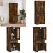 Buffet Haut Chêne Fumé 69,5x34x180 cm Bois d'Ingénierie
