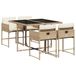 vidaXL Ensemble de jardin 5 pièces avec coussins, beige, polyrotin
