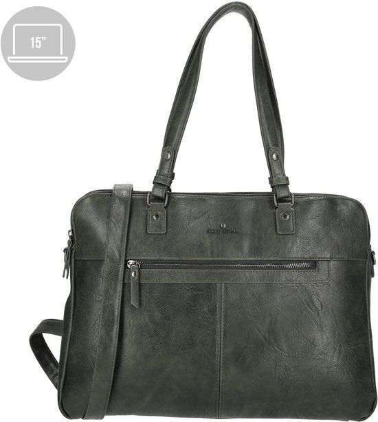 Enrico Benetti Julia Dames Laptoptas 15 inch - Olijfgroen