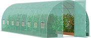 VEVOR Walk-in Tunnel Greenhouse 27.38x9.5x7.38ft Galvanized Frame PE Cover Green