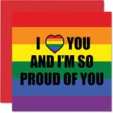 LGBT Fire of you LGBT Coming Out kaarten - Gay Pride kaart voor zoon, dochter, vriend, broer, zus, tante, oom, 145 mm x 145 mm