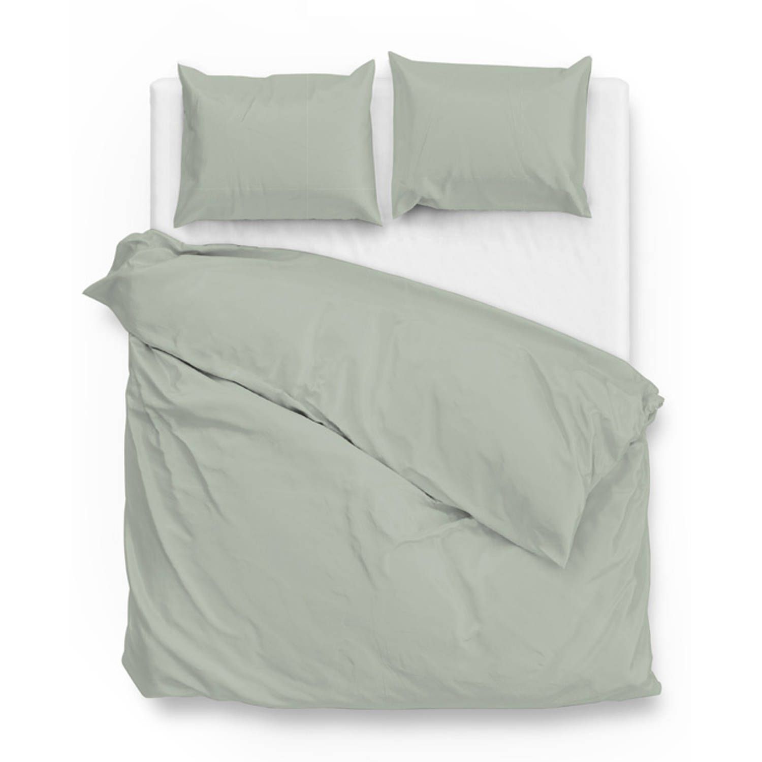 Zo!Home dekbedovertrek satinado - foam groen - lits-jumeaux 240x200/220 cm