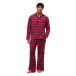 TOMMY HILFIGER Pyjama long bleu foncé / rouge / rouge foncé / blanc