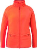 Ulla Popken - Dames - Functionele jas capuchon opstaande kraag 2-wegrits - Koraalrood - Maat 58+