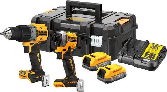 DeWALT DCK2050E2T Accu Combiset G3: Accu Klop-/Schroefboormachine + Accu Slagschroevendraaier 18V XR POWERSTACK in TSTAK