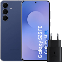 Samsung Galaxy S25 FE 256GB Donkerblauw 5G + Samsung Oplader 25 Watt Zwart