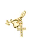 Giorgio Martello Milano Giorgio Martello Charm Geloof Hoop Liefde Goudkleurig Zilver 925/000 Zirkonia