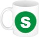 Bellatio Decorations Shoppartners Bv Koffie mok met de letter S - beker - groen - 300 ml