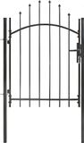 vidaXL Portail de jardin en acier - Noir - 100x180 cm