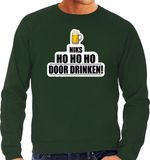 Bellatio Decorations Niks ho ho ho bier doordrinken foute Kerst trui - groen - heren - Kerst sweater / Kerst outfit XL