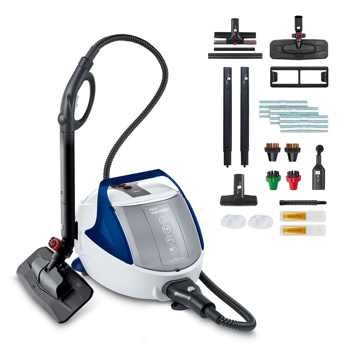 Polti Pro 100 Eco Power Cilinder-stoomreiniger 1900 W Zwart, Blauw, Wit