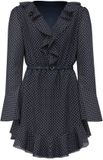 Guess Damesjurk Emy Lange Mouw V-hals Gestipt Kort Polyester Smart Blue Pois S