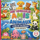 Mes Icecat Mes adorables amis les animaux – Livre de coloriage pour enfants: 50 coloriages simples et amusants pour les enfants de 3 à 5 ans – Animaux pour filles et garçons