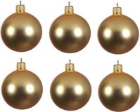 Decoris Kerstballen set - 12x stuks - goud - glas - 6 cm - mat