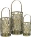 3198 Lykta Kaarshouder Gouden Metaal 13 x 13 x 23 cm (3 Stuks)