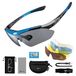 ROCKBROS Lunettes de sport polarisées Protection UV400 avec 5 lentilles interchangeables Femme Homme pour sports de plein air, cyclisme, moto, course à pied, pêche, golf