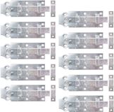 Alberts 823375 Deurgrendel, recht, met knopgreep und befestigter Schlaufe, blauw verzinkt, plaat 120 x 44 mm, set van 10