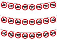 Folat Bv Slinger 30 jaar - 3x - verkeersborden - 12 meter - vlaggenlijn - leeftijd versiering - papier