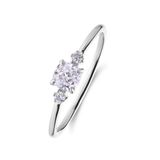Lucardi Dames 14 karaat witgouden ring met labgrown diamant 0,415ct
