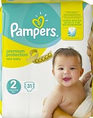 Pampers Luiers New Baby Maat-2 Mini 3-6kg 31-Luiers 31luier