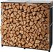 Étagère de stockage de bois avec toit incliné, 1,85 mètre, adapté à un usage extérieur. Abri de stockage de bois pour environ 1/4 m³ de bois, avec une capacité de charge maximale de 299 kg. Étagère de stockage de bois en métal avec revêtement en poudre, idéale pour près de la cheminée, dans le jardin ou sur le balcon